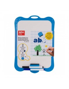 Apli Pizarra Blanca Rigida con Borrador y Rotuladores - Tamaño 180 x 280 mm