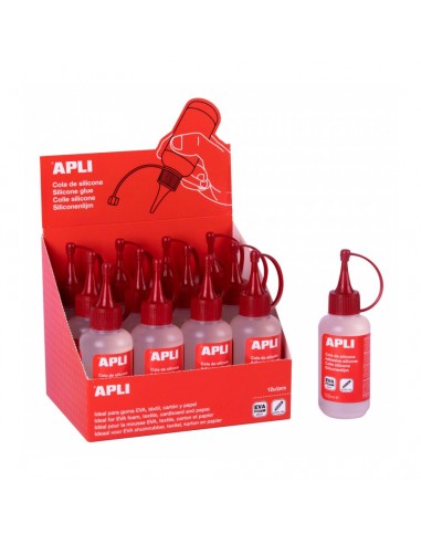 Apli Expositor de 12 Colas de Silicona 100 ml - Sin Metanol - No Instantáneo