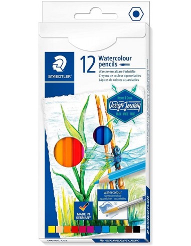 Staedtler 146 10C Pack de 12 Lapices de Colores Acuarelables - Resistentes a la Rotura - Colores Surtidos
