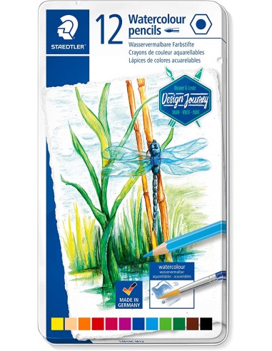Staedtler 146 10C Pack de 12 Lapices de Colores Acuarelables - Resistentes a la Rotura - Colores Surtidos