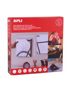 Apli Cinta de Velcro 20 mm x 25 m - Extrafuerte - Resistencia hasta 10Kg - Color Blanco