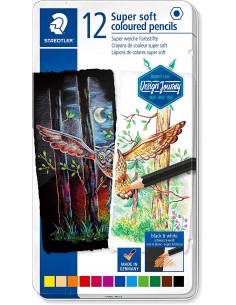Staedtler Super Soft 149C Pack de 12 Lapices de Colores - Mina Extra Suave - Colores Surtidos