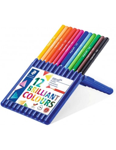 Staedtler Ergosoft 157 Pack de 12 Lapices de Colores - Diseño Ergonomico - Colores Surtidos