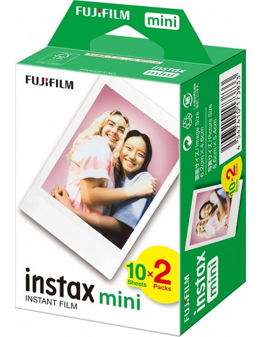 Fujifilm Instax mini Pack de 2x10 Peliculas de Fotos Instantaneas - Validas para todas las Camaras mini de Instax - Formato