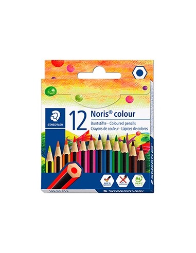 Staedtler Noris Colour 185 Pack de 12 Lapices Hexagonales de Colores - Resistencia a la Rotura - Material Wopex - Colores