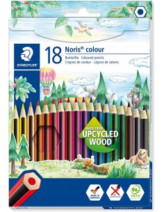 Staedtler Noris Colour 185 Pack de 18 Lapices Hexagonales de Colores - Resistencia a la Rotura - Colores Surtidos