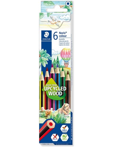 Staedtler Noris Colour 185 Pack de 6 Lapices Hexagonales de Colores - Resistencia a la Rotura - Material Wopex - Colores