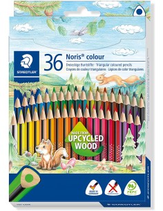 Staedtler Noris Colour 187 Pack de 36 Lapices Triangulares de Colores - Resistencia a la Rotura - Colores Surtidos