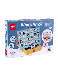 Apli Juego Quien es Quien - Tablero de 28 x 96 cm-48 Piezas Ø 60 mm