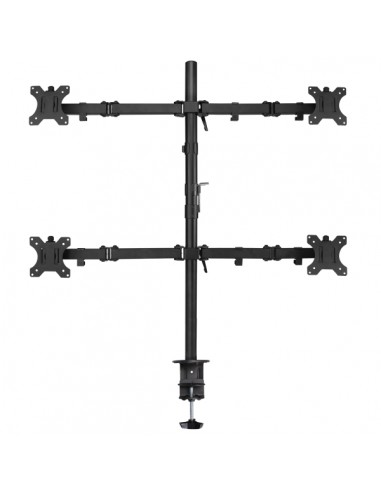 Ewent EW1514 Soporte de Mesa con Brazo Articulado para 4 Monitores de 10"-32" - Giratorio - Gestion de Cables - Peso Max 8kg