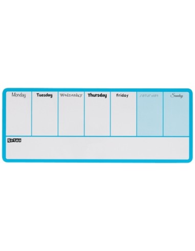 Nobo Planificador Semanal de Pizarra Magnetica Mini 360x140mm - Almohadillas Adhesivas e Imanes para Montaje - Incluye