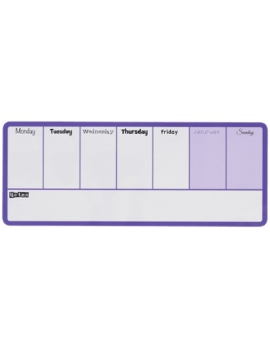 Nobo Planificador Semanal de Pizarra Magnetica Mini 360x140mm - Almohadillas Adhesivas e Imanes para Montaje - Incluye