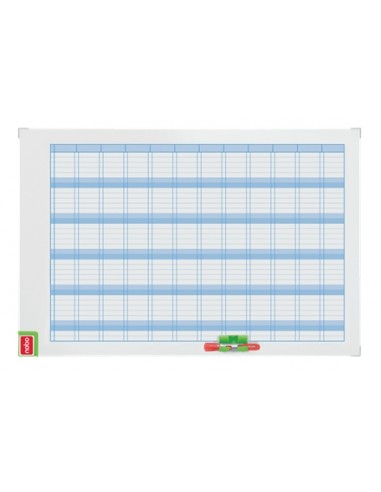 Nobo Performance Planificador Anual de Pizarra Magnetica 720x50x1030mm - Incluye Kit de Planificacion de Imanes