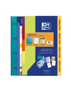 Oxford Europeanbinder Live & Go Carpeta Tamaño A4-con Recambio-Separadores - Tapa de Plastico Polyfoam - Colores Vivos