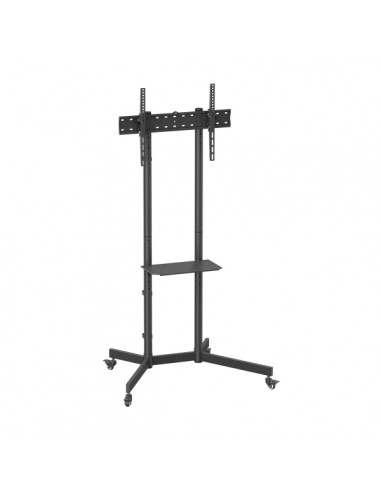 Aisens Soporte de Suelo ECO con Rueda - Bandeja para DVD para Monitor TV 45kg de 37-70 - Color Negro