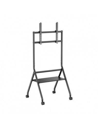 Aisens Soporte de Suelo ECO con Rueda - 1 Bandeja para Pantalla Interactiva TV 80kg de 37-86 - Color Negro