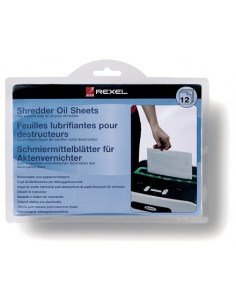 Rexel Pack de 12 Hojas Lubricantes para Destructoras