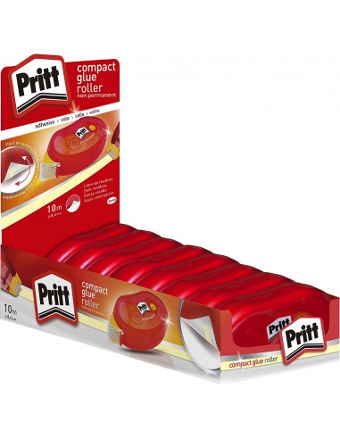 Pritt Micro Roller Expositor de 8 Cintas Correctora 8.4mm x 10m - Adhesivo Removible - Aplicacion Limpia - Preciso -