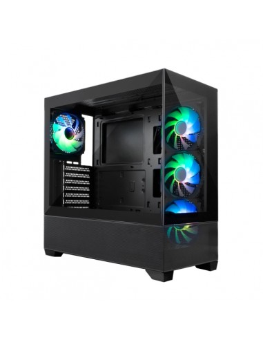 Coolbox GA250 Vision Caja Torre ATX-Micro ATX-Mini-ITX - Frontal y Lateral Cristal Templado - Tamaño HDD 2.5"-3.5" -
