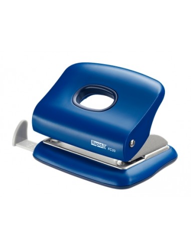 Rapid FC20 Taladro Perforador - Hasta 20 Hojas - Facil Vaciado - Punzones 5.5mm - Color Azul