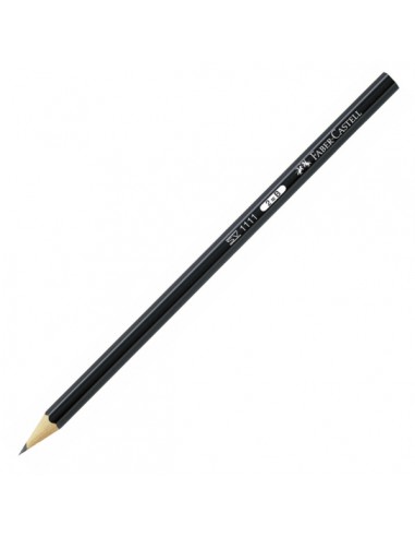 Faber-Castell Castell 1111 Lapiz de Grafito B - Mina Resistente a la Rotura - Cuerpo con Acabado en Negro