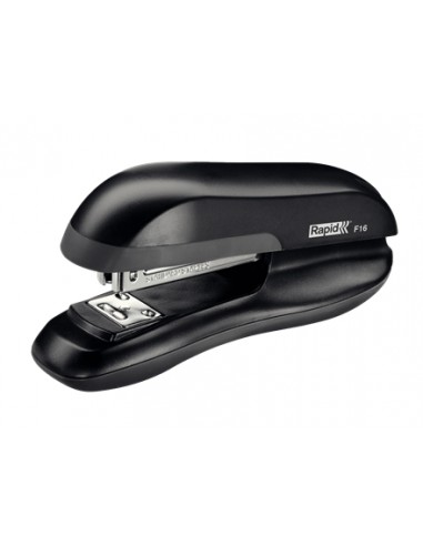 Rapid F16 Grapadora de Sobremesa - Hasta 30 Hojas - Grapado Abierto-Cerrado y Clavado - Color Negro