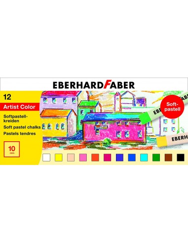 Staedtler 2430 Pack de 12 Tizas Pastel Suave - Exelentes para Mezclar Colores - Resistencia a la Luminosidad - Colores