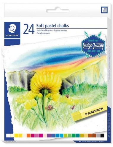 Staedtler 2430 Pack de 36 Tizas Pastel Suave - Excelentes para Mezclar Colores - Resistencia a la Luminosidad - Colores