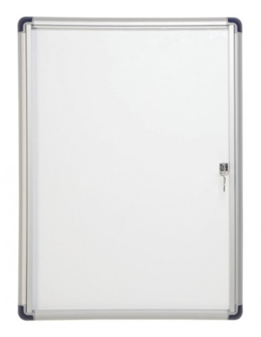 Bi-Office Vitrina para Anuncios o Carteles - Puerta Abatible con Cerradura - Tamaño 35.7 x 49cm - Superficie de Acero Lacado