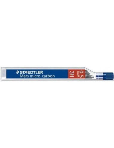 Staedtler Mars Micro Carbon 250 Tubo de 12 Minas de Grafito - Dureza 3H - Trazo 0.5mm - Alta Resistencia