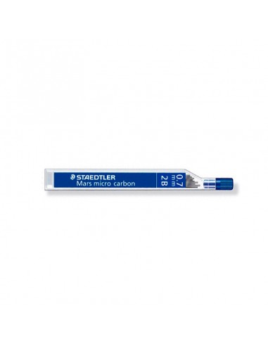 Staedtler Mars Micro Carbon 250 Tubo de 12 Minas de Grafito - Dureza 2B - Trazo 0.7mm - Alta Resistencia