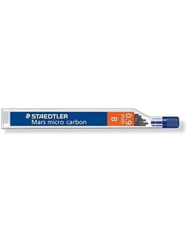 Staedtler Mars Micro Carbon 250 Tubo de 12 Minas de Grafito - Dureza B - Trazo 0.9mm --Alta Resistencia