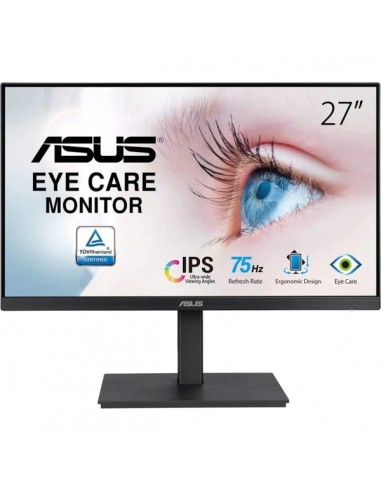 Asus Monitor 27" IPS LED FullHD 1080p 75Hz - Respuesta 5ms - Ajustable en Altura y Giratorio - Angulo de Vision 178° - 16 9