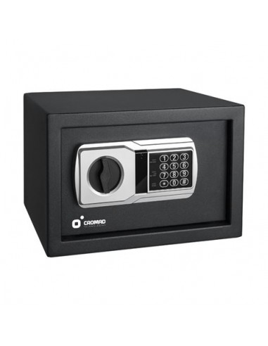 Cromad Caja Fuerte Electronica - Alto Nivel de Seguridad - De 3 a 8 Digitos - Bisagras Ocultas - Incluye Llave de Emergencia