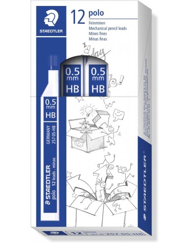 Staedtler Polo 257 Tubo con Minas de Grafito - Graduacion HB - Trazo 0.5mm