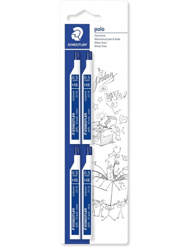 Staedtler Mars Micro Carbon 257 Pack de 4 Tubos de Minas con 12 Minas HB de 0.5mm - Resistencia a la Rotura - 90-Procedente
