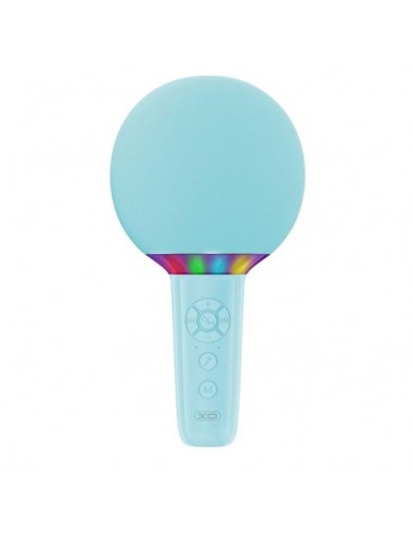 XO BE50 Microfono Inalambrico - Karaoke - 5W - Bluetooth 5.3 - Iluminacion LED - Autonomia Máxima 3h - Color Azul