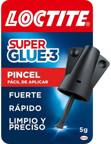 Loctite Super Glue-3 Pincel 5gr - Adhesivo Universal Triple Resistencia - Fuerza y Uso Instantaneo - 2640969 2046283 2640782