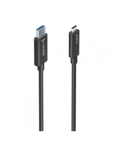Aisens Cable USB3.2 GEN2x1 10GBPS AOC Solo Datos - USB-A a USB-C - 15m - Color Negro