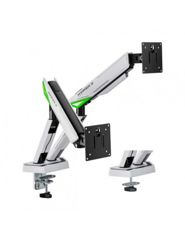 Aisens Soporte de Mesa Gaming Contrapeso Giratorio e Inclinable Para Monitor-TV 16kg - 3 Pivotes - 2 Brazos - 17"-38" - Color