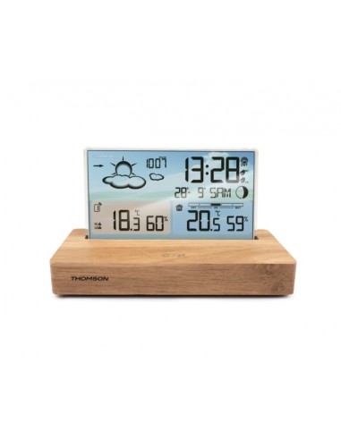 Thomson CT600 Estacion Meteorologica - Reloj Despertador - Color Madera Blanco