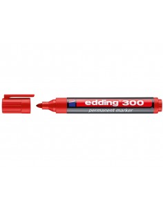 Edding 300 Rotulador Permanente - Punta Redonda - Trazo entre 1.5 y 3 mm. - Tinta Casi Inodora - Capuchon con Clip - Secado