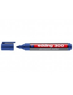 Edding 300 Rotulador Permanente - Punta Redonda - Trazo entre 1.5 y 3 mm. - Tinta Casi Inodora - Capuchon con Clip - Secado