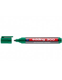 Edding 300 Rotulador Permanente - Punta Redonda - Trazo entre 1.5 y 3 mm. - Tinta Casi Inodora - Capuchon con Clip - Secado