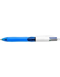 Bic 4 Colours Grip Boligrafo de Bola Retractil con Grip - Punta Media de 1mm - Trazo de 0.4mm - Tinta con Base de Aceite -