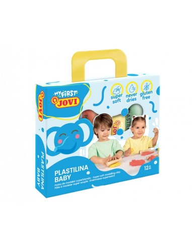 Jovi My First Plastilina Estuche de 4 Pastillas de Plastilina 38gr - Super Blanda - Estimula Creatividad y Sensibilidad