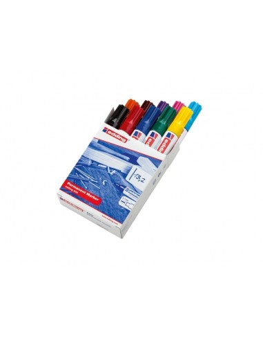 Edding 500 Pack de 10 Rotuladores Permanentes - Punta Biselada - Trazo entre 2 y 7mm - Recargable - Secado Instantaneo -