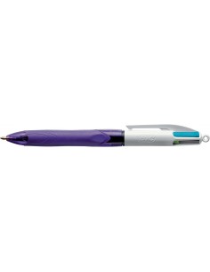 Bic 4 Colours Grip Fashion Boligrafo de Bola Retractil con Grip - Punta Media de 1mm - Trazo de 0.4mm - Tinta con Base de