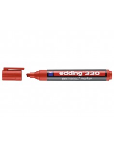 Edding 330 Rotulador Permanente - Punta Biselada - Trazo entre 1 y 5 mm. - Tinta casi Inodora - Capuchon con Clip - Secado