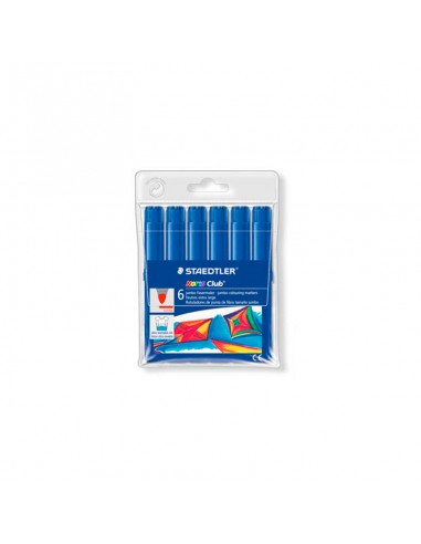 Staedtler Noris Watercolour 340 Pack de 6 Rotuladores de Gran Tamaño - Trazo 3mm Aprox - Lavable Facilmente - Tinta Base de
